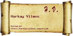Harkay Vilmos névjegykártya